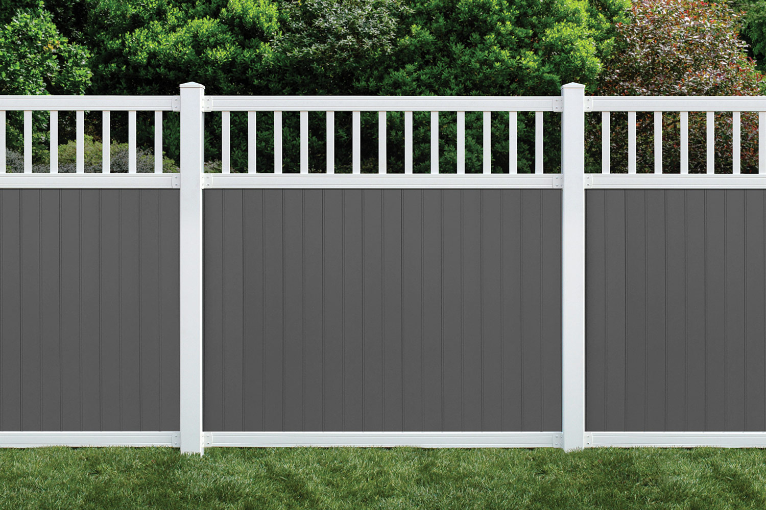 Sixth Avenue Building Products Belfast Spindle Top Fence - Gray-White