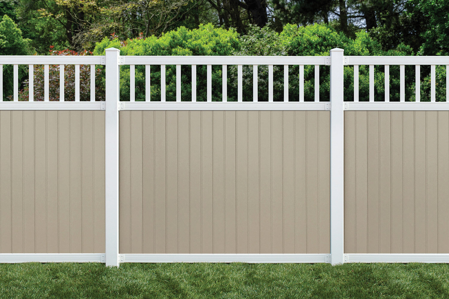 Sixth Avenue Building Products Belfast Spindle Top Fence - Tan-White