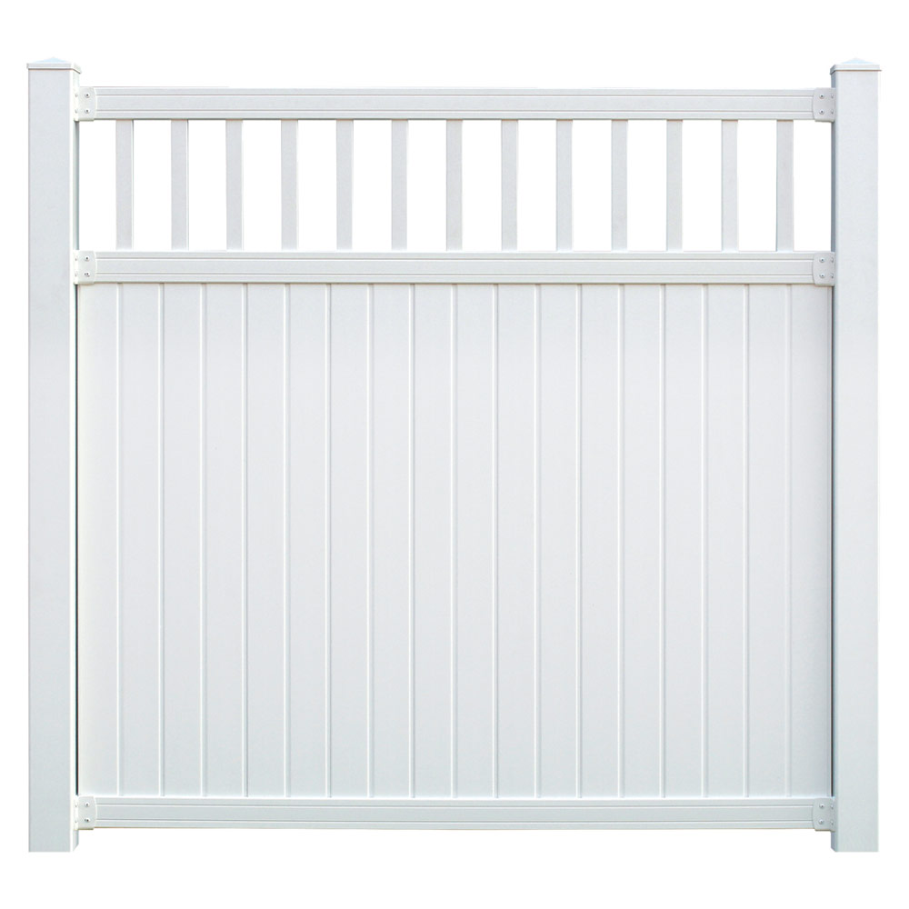 Sixth Avenue Building Products Belfast Spindle Top Privacy Fence - White