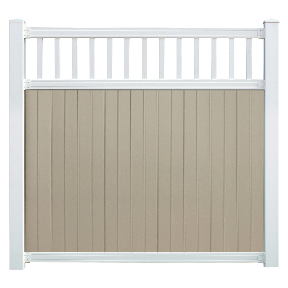 Sixth Avenue Building Products Belfast Spindle Top Privacy Fence - Tan-White