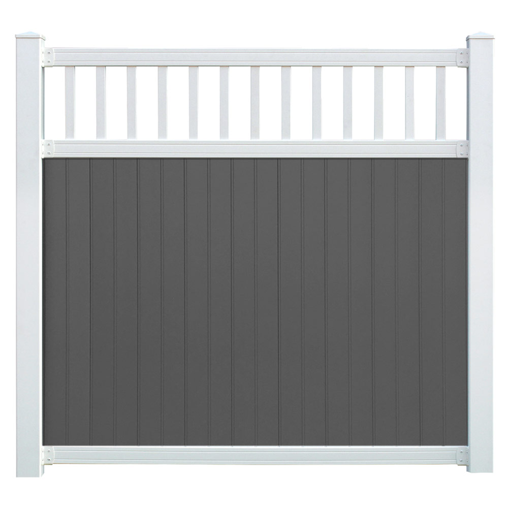 Sixth Avenue Building Products Belfast Spindle Top Privacy Fence - Gray-White