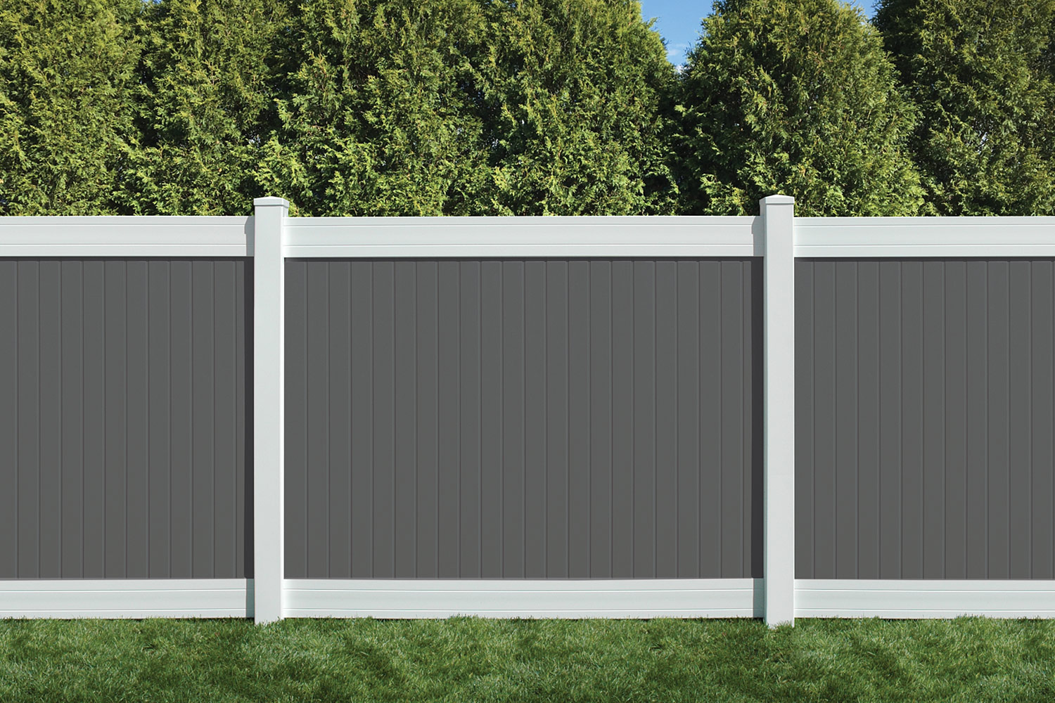 Sixth Avenue Building Products Wexford Privacy Fence-Gray-White