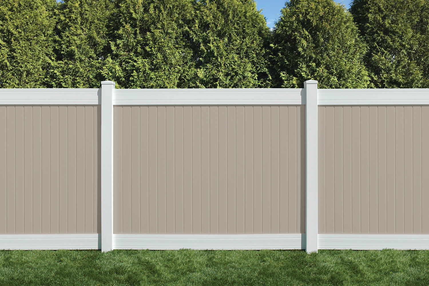 Sixth Avenue Building Products Wexford Privacy Fence-Tan-White